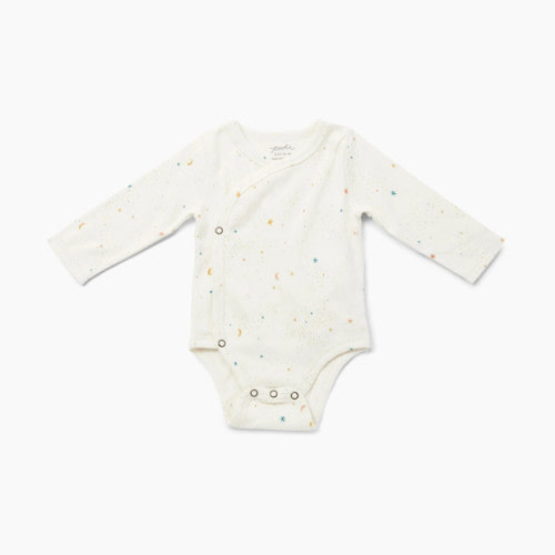 Pehr Long Sleeve Wrap Front One-Piece - Celestial, 0-3 M