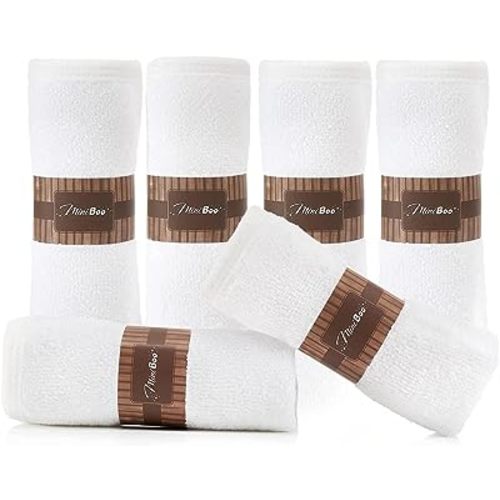 MINIBOO Premium Baby Washcloths for Sensitive Skin - Extra Soft and Absorbent Rayon from Bamboo Face Cloths and Newborn Bath Face Towel - Perfect as Baby Gifts