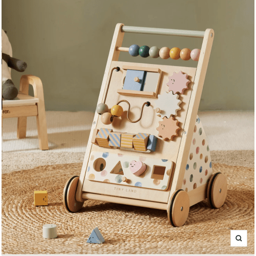 Tiny Land® Versatile Natural Wooden Baby Walker