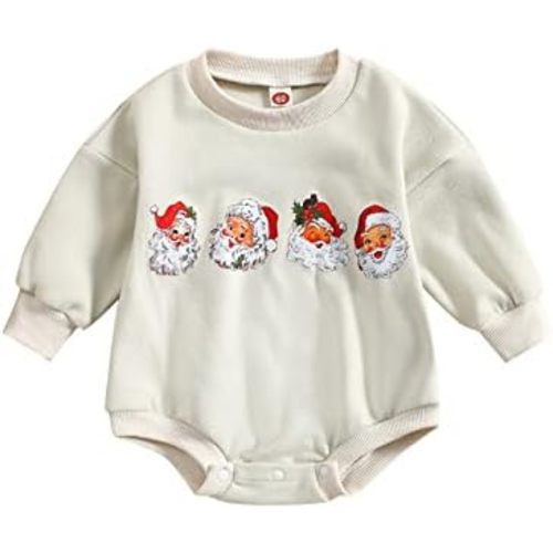 MERSARIPHY Baby Christmas Clothes Baby Boy Girl Sweatshirt Romper Santa Baby Romper Tops Fall Winter Outfits
