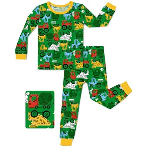 Bamboo Viscose Toddler Pajamas Boys Girls Baby Car Pjs Sets 12M-8Y Kids 2pcs Long-Sleeve Sleepwear Snug fit