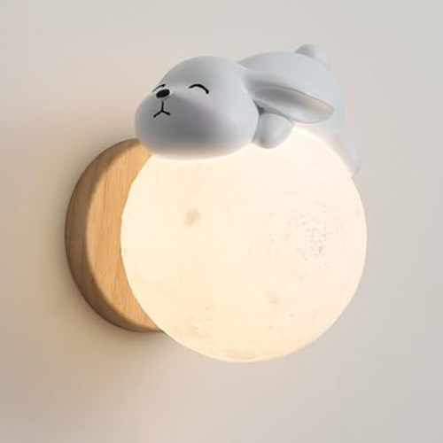 Wall Night Light for Kids Moon Lighting Fixture Cartoon Cute Mid Century Wall Sconce Milk White Sphere Planet Hardwired Wall Lamp for Bedroom Boys Girls Bedside Children Nursery Farmhouse