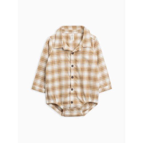 Carson Flannel Collared Button Down Bodysuit (3-6M)