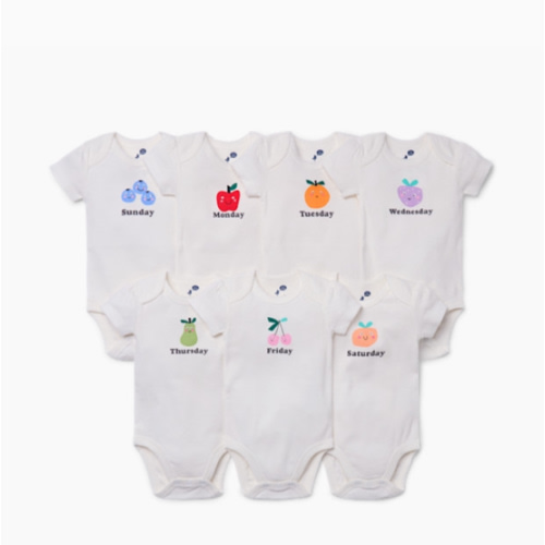 Small Story Days Of The Week (7 Pack) - Fruit Days, 0-3 M