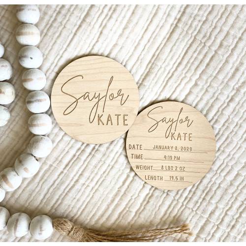 Wooden Baby Name Announcement Sign, Wood Sign for Birth Reveal, Baby Name Reveal Sign, Small Baby Name Sign, Personalized Baby Name Sign