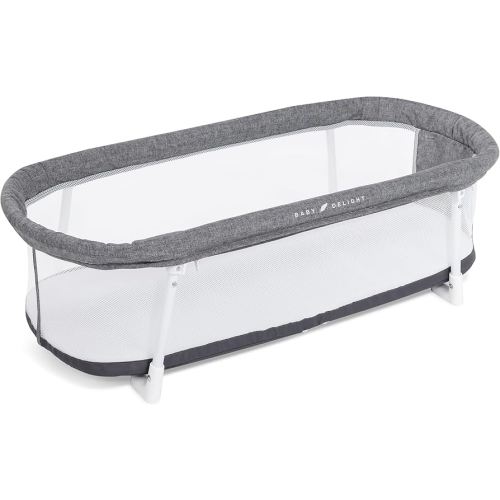 Baby Delight Snuggle Nest Bassinet, Portable Baby Bed, for Infants 0 – 5 Months, Charcoal Tweed