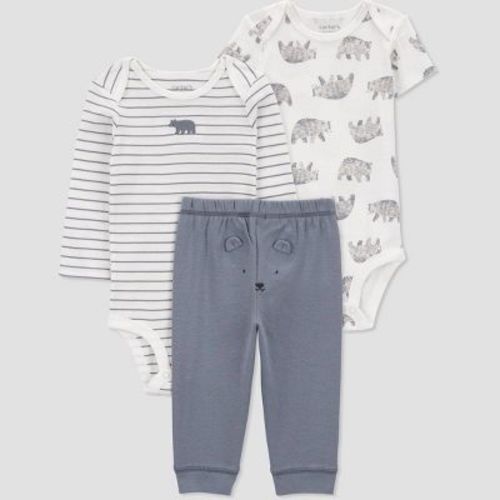 Carter's Just One You® Baby Boys' Bear Coordinate Set - Gray/white Newborn