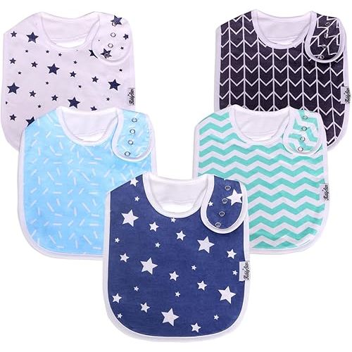 Organic Cotton Bibs for Boys & Girls - Absorbent Baby Bibs, Bandana Bibs, Drool Bibs, Teething Bibs, Toddler Bibs