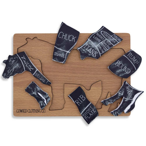 Beef Cuts Wooden Puzzle – Cowkid Clothing Company