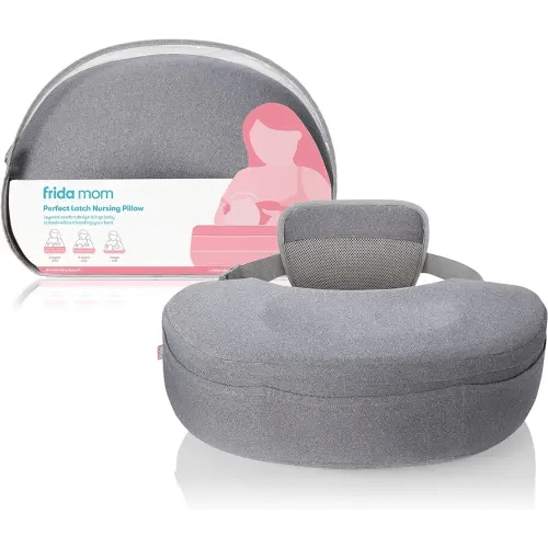 Frida Mom Nursing Pillow, Adjustable Breastfeeding Pillow for Mom & Baby Comfort with Back Support, Customizable Wrap Around Waist Strap, and Pockets for Heat Relief