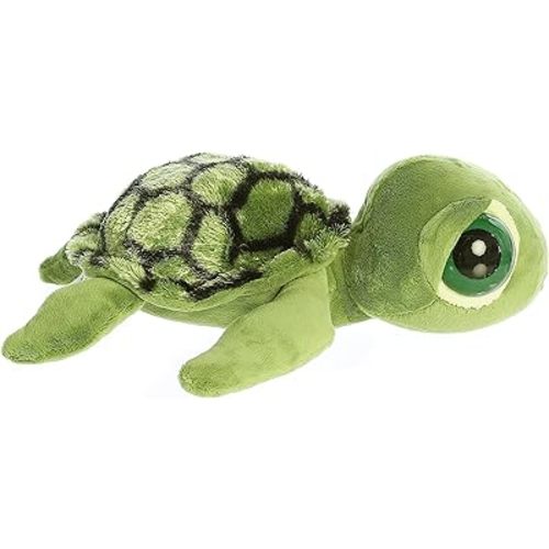 Aurora® Enchanting Dreamy Eyes™ Slide Sea Turtle Stuffed Animal - Captivating Gaze - Aesthetic Appeal - Green 11 Inches