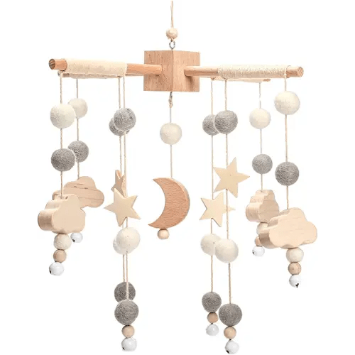 Baby Mobile for Crib | Baby Crib Nursery Mobile Star Moon for Baby Boys and Girls | Boho Nursery Decor | Baby Shower Set for Infant Bedroom Hanging Decoration