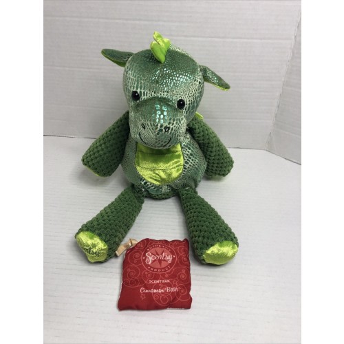 Rare HTF Scout The Green Dragon Scentsy Buddy Stuffed Plush W/ Scent Pak 13" EUC