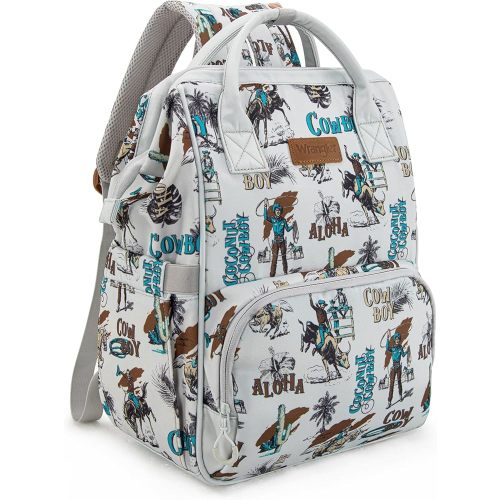 Montana West Wrangler Callie Diaper Bag Backpack with Stroller Straps Western Pattern Multifunction Baby Travel Bag WG2204-91102BG