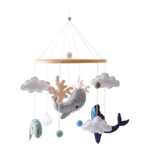 Lolynie Baby Bed Mobile Sea Creatures Wind Chime - Whale Hanging Game For Children'S Room Decor