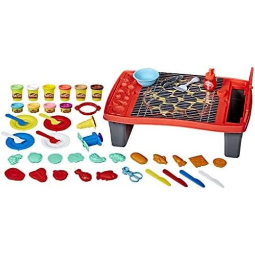 Play-Doh Kitchen Creations Big Grill Playset 40-Piece BBQ Toy for Kids 3 Years and Up with Non-Toxic Drizzle and 10 Colors (Amazon Exclusive)