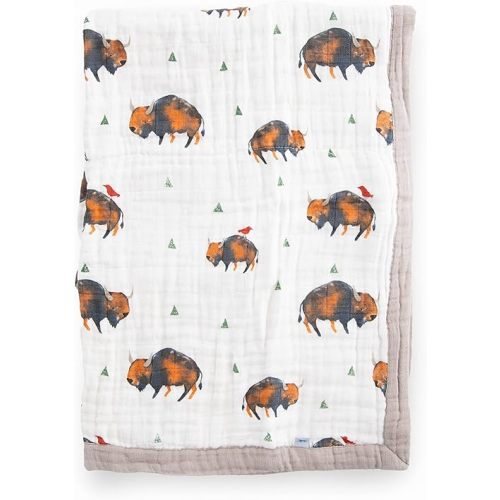 Little Unicorn Bison Cotton Muslin Quilt Receiving Blanket 30" x 40"