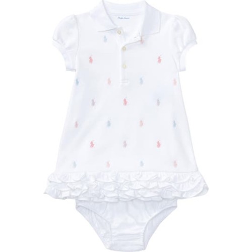 Cupcake Embroidered Polo Dress & Bloomers Set
