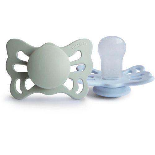 FRIGG Butterfly Anatomical Silicone Pacifier 2-Pack (0-6 Months) Cedar/Baby Pink 0-6 months