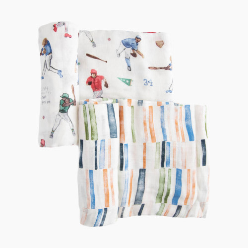 Little Unicorn Deluxe Muslin Swaddle Blanket Set - Home Run, 2