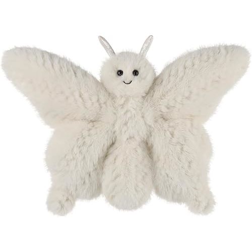 Apricot Lamb Butterfly Plush Stuffed Animals for Kids, Soft Cute Plushies Toys for Baby Girl and Boy, Fluffy Butterfly White 9.5 Inches