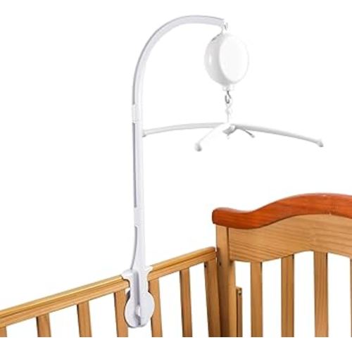26 inches Crib Mobile arm with Mobile Music Box Spinner,(Music only,Rotating only,Music & Rotating),Bassinet Mobile Clip on Crib or Bassinet,Crib Mobile Motor with Volume Control