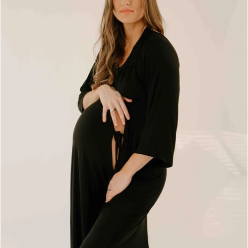 Lila Labor & Postpartum Gown in Black