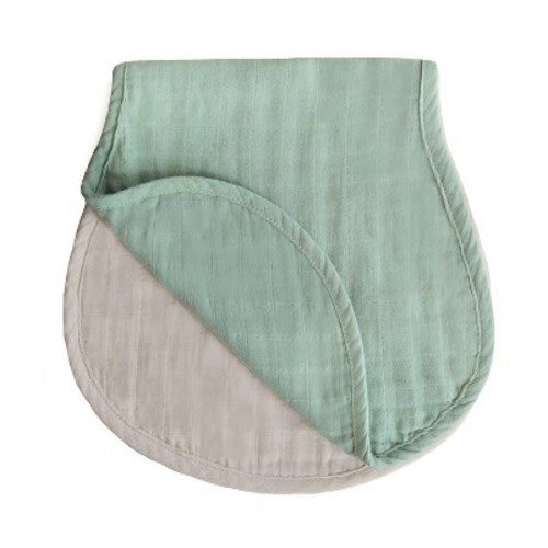 Organic Cotton Muslin Burp Cloth 2-Pack Roman Green/Fog One Size