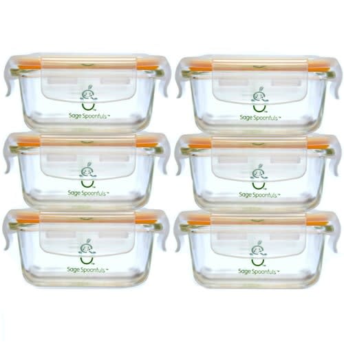 Glass Baby Food Containers, 6 Pack - 4oz