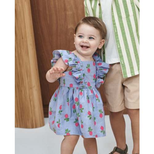 Baby Flutter Sleeve Linen Dress & Bloomers Set | Hanna Andersson