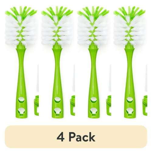 (4 pack) Parent's Choice Square Brush Head Bottle and Nipple Brush, 1ct