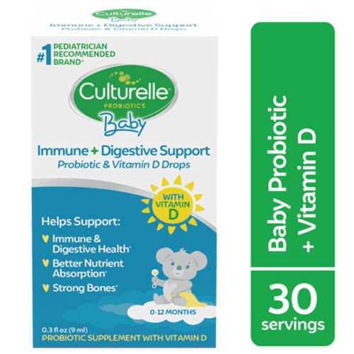 Culturelle Baby Daily Probiotic + Vitamin D Drops for Infants Digestive & Immune Support, 9 mL
