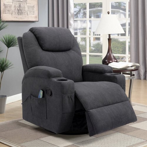 RecliningMassage Chair with Swivel and Rocking Function