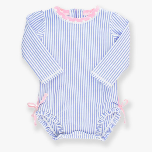 Seersucker Long Sleeve One Piece Rash Guard