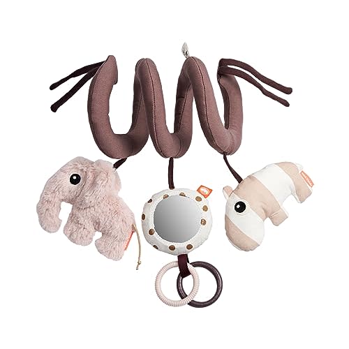 Deer Friends Activity Spiral Powder - Entertaining Toy with Rattles, Teething Rings, and Mirror for Developing Senses in Cots, Car Seats, and Prams