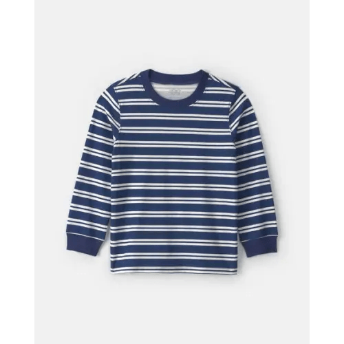 Toddler Boy Striped Long-Sleeve Tee - Navy Blue/White | Carter's