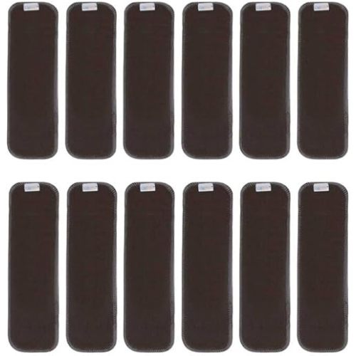 ALVABABY 12PCS Newborn Cloth Diaper Insert,5-Layer Charcoal Liner Reusable 12SZTN