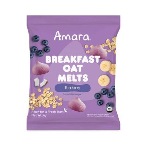 Amara Organic Breakfast Oat Melts Blueberry Baby Snack - 7g