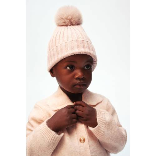 RIB-KNIT POMPOM HAT