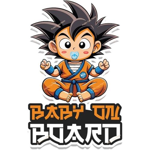 Baby On Board Anime Sticker Driving Safety Warning Sign for Kids Cartoon Funny Decal Cute Little Knight in Car Bumper Sticker for Truck Van SUV Window Caution Printed Vinyl Size 6.0 x 4.0 Inches.