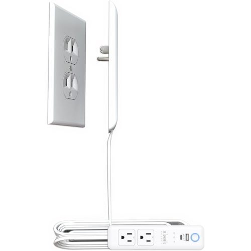 Smart Sleek Socket: Universal Outlet Concealer with Wi-Fi Smart Power Strip