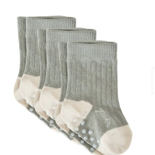 Crew Socks with Grips 3 - Pack