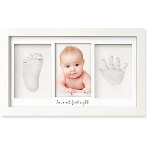 Baby Hand and Footprint Kit - Personalized Baby Gifts, Baby Footprint Kit, Newborn Keepsake Baby Handprint Kit, Baby Nursery Decor, New Baby Gift Sets, Baby Shower Gifts for Girls, Boys (Alpine White)