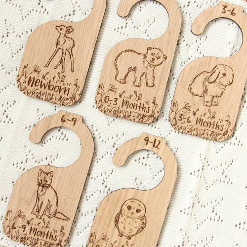 Realistic Woodland Baby Animal Nursery Wardrobe Dividers, New Baby Wardrobe Organisation, Baby Shower Gift, Newborn Present for New Parents