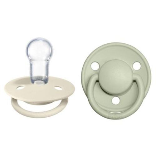 Bibs De Lux Silicone Pacifier - 0-3 Years - 2pk - Ivory/sage