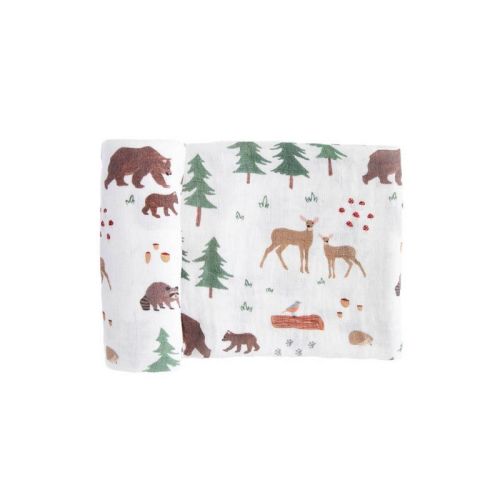 Red Rovr Organic Cotton Muslin Swaddle Blanket Single - Bear Buddies