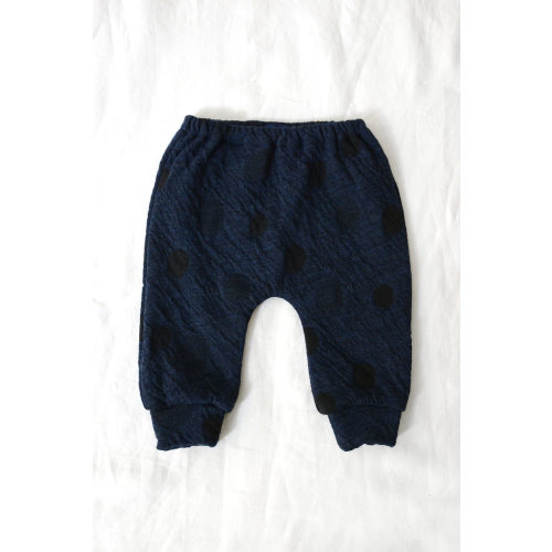 Baby Pants Ellis - Navy x Black Dots
