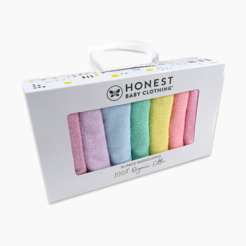 10-Pack Organic Cotton Baby Terry Wash Cloths - Rainbow Pinks