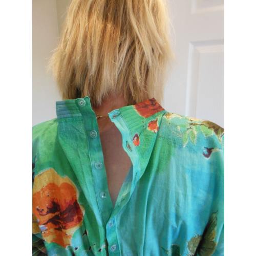 Front & Back Buttoned Hospital Gown Delivery Kaftan Aqua Perfect as labor, delivery gown, nursing gown, to be moms, Baby shower, photo props