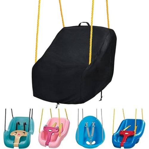 okcool Outdoor Toddler Swing Seat Cover,Outdoor Baby Swing Cover,A Wide Selection of Cute Colors and Patterns,Black